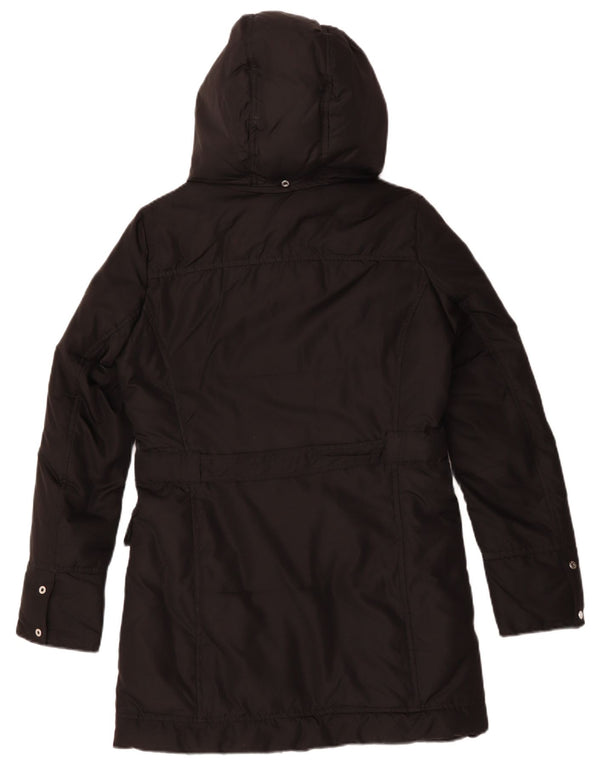 Champion Womens Hooded Parka Jacket UK 14 Medium Black Polyester Winter