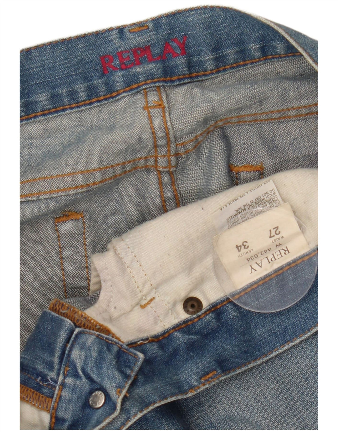 Damskie jeansy Bootcut Replay W27 L30 Niebieskie bawełniane