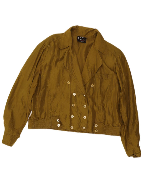 Vintage damska kurtka bomberka oversize z podwójnymi piersiami UK 10 Small Khaki