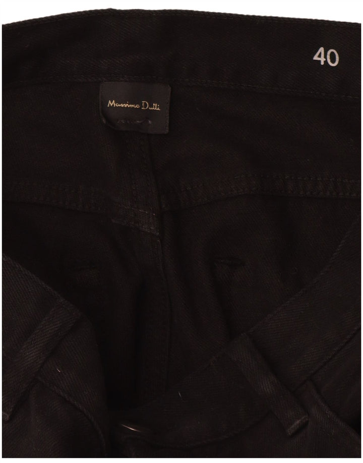 Damskie jeansy Massimo Dutti z wysokim stanem, proste EU 40, średnie W30 L29, czarne