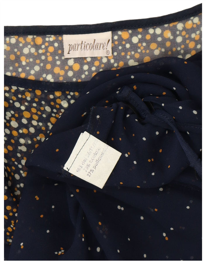 VINTAGE Damska sukienka maxi Batwing UK 18 XL Granatowy octan w cętki