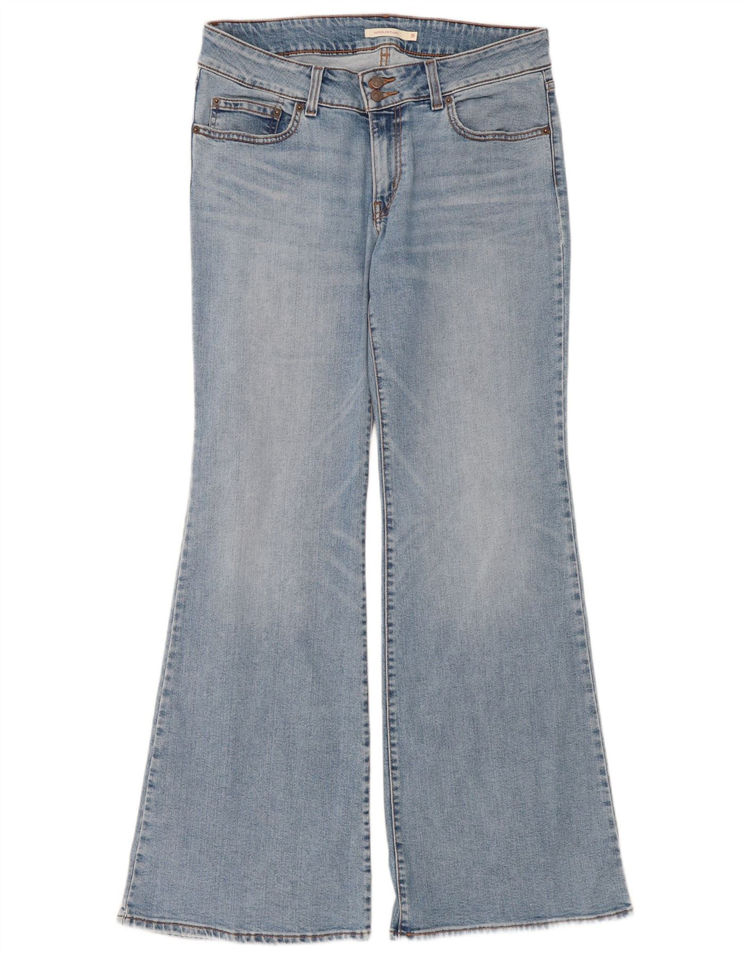 Damskie jeansy Levi's Super Low Flared W31 L34 Niebieskie bawełniane