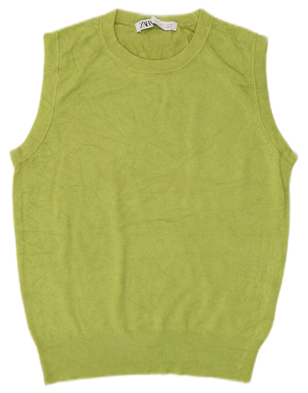 Damski podkoszulek ZARA Crop Vest UK 10 Small, zielony, wiskoza