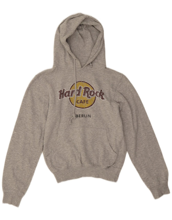 Damski sweter z kapturem Hard Rock Cafe Berlin Graphic UK 10, mały, szary, bawełniany