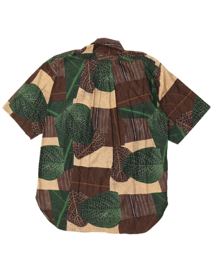 Męska koszula z krótkim rękawem Casucci, duży brązowy patchwork