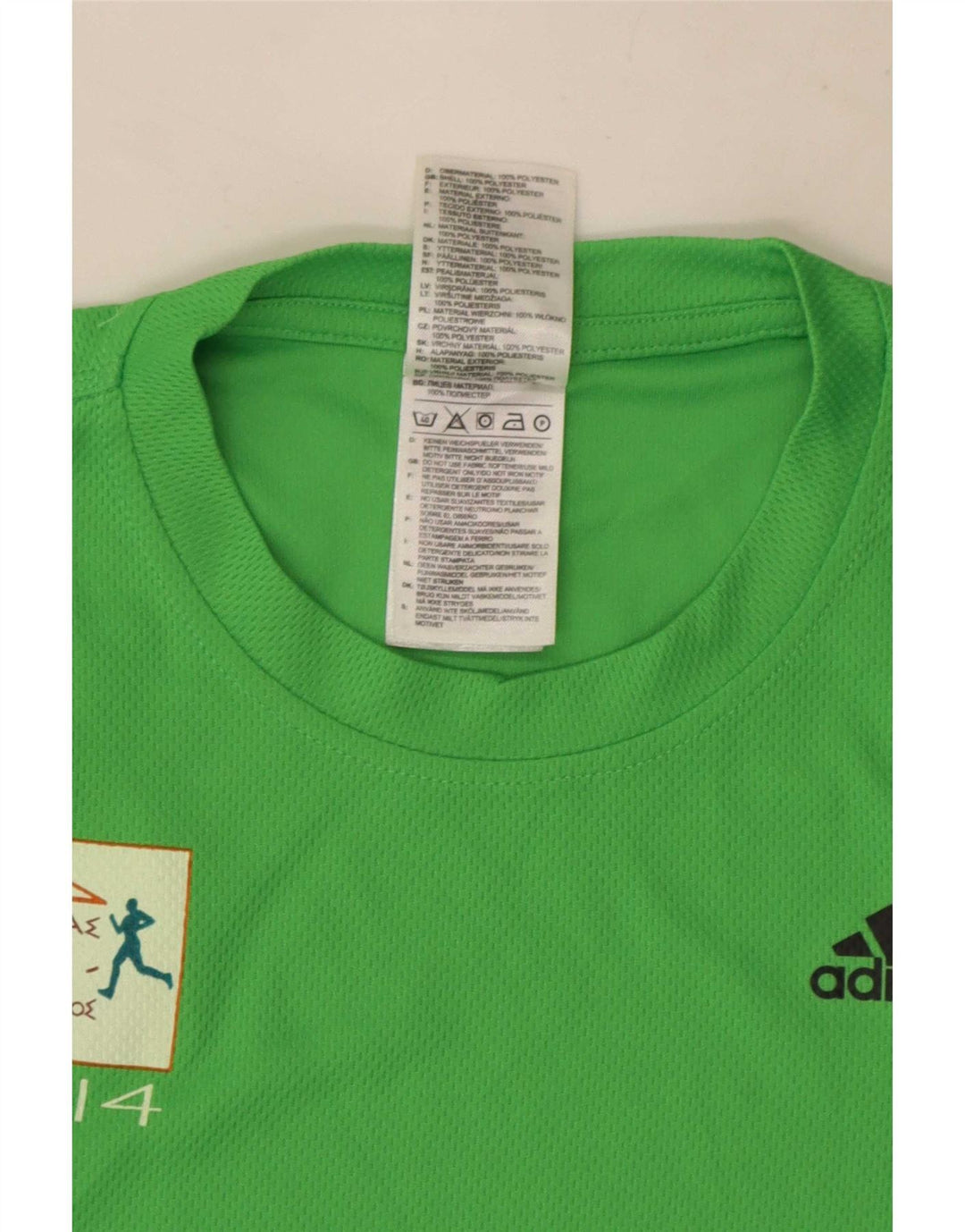 Męska koszulka z grafiką Adidas Aohna Top, średni zielony poliester