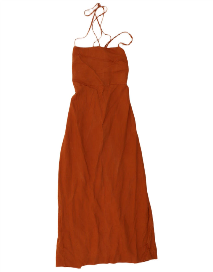 Sukienka damska Zara Maxi Sundress UK 6 XS Pomarańczowy Lyocell