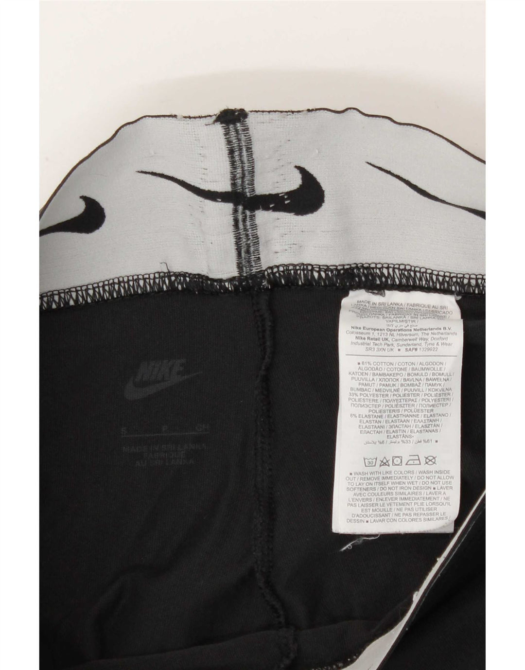 Damskie legginsy Nike Graphic UK 8, małe, czarne, bawełniane