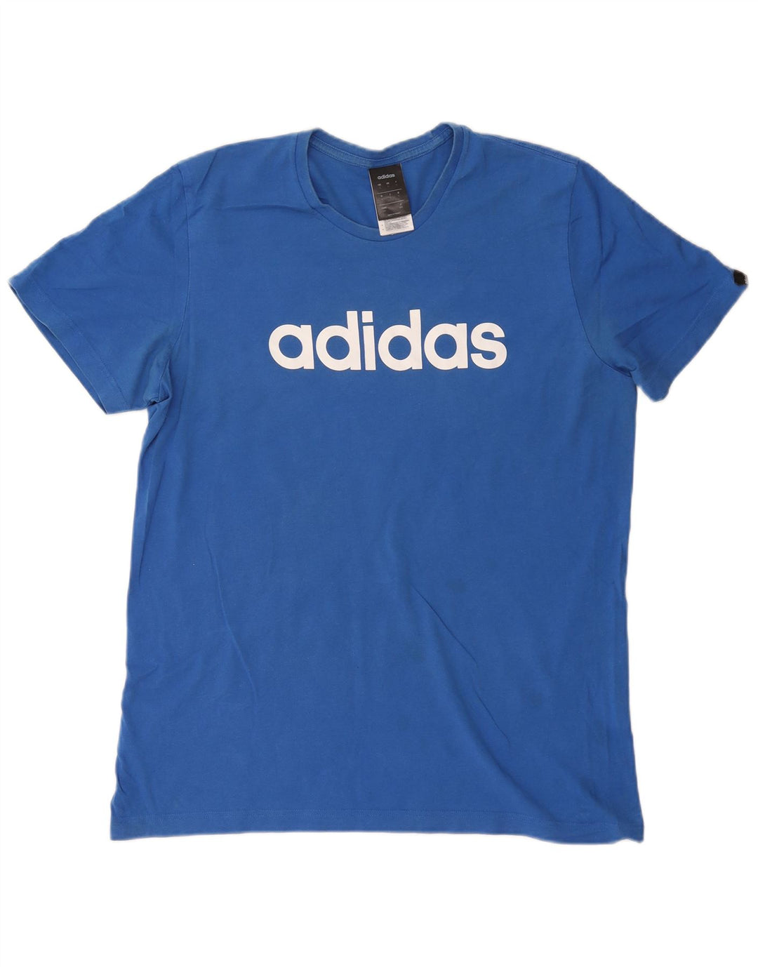 Męski T-shirt z grafiką ADIDAS, duży, niebieski, bawełniany