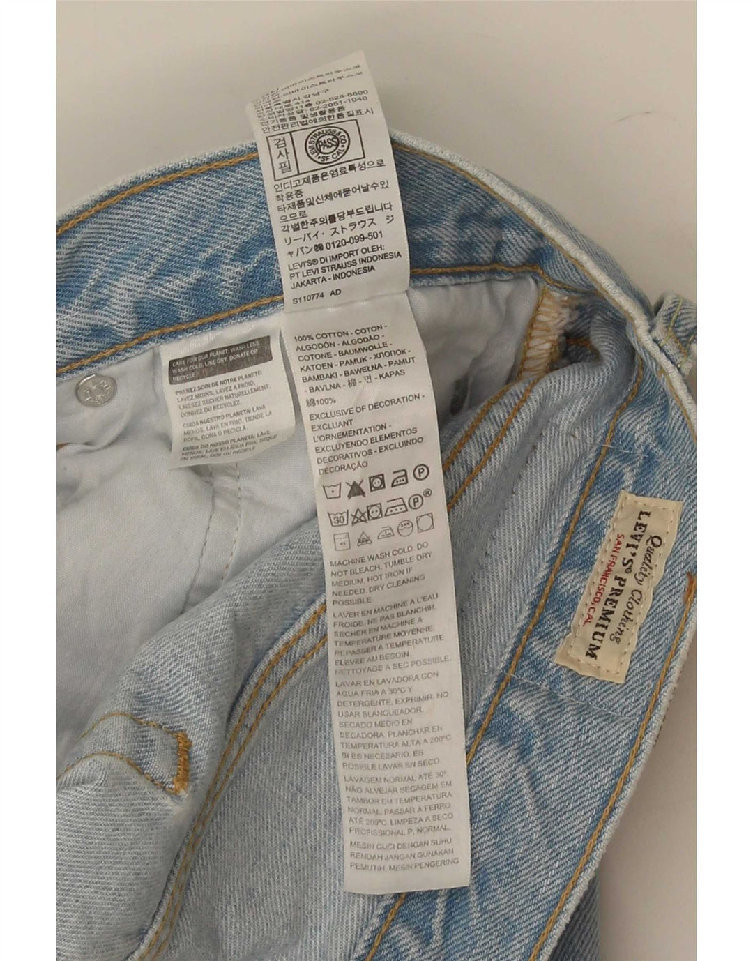 Męskie jeansy Levi's 501 Straight W31 L30 Niebieskie bawełniane