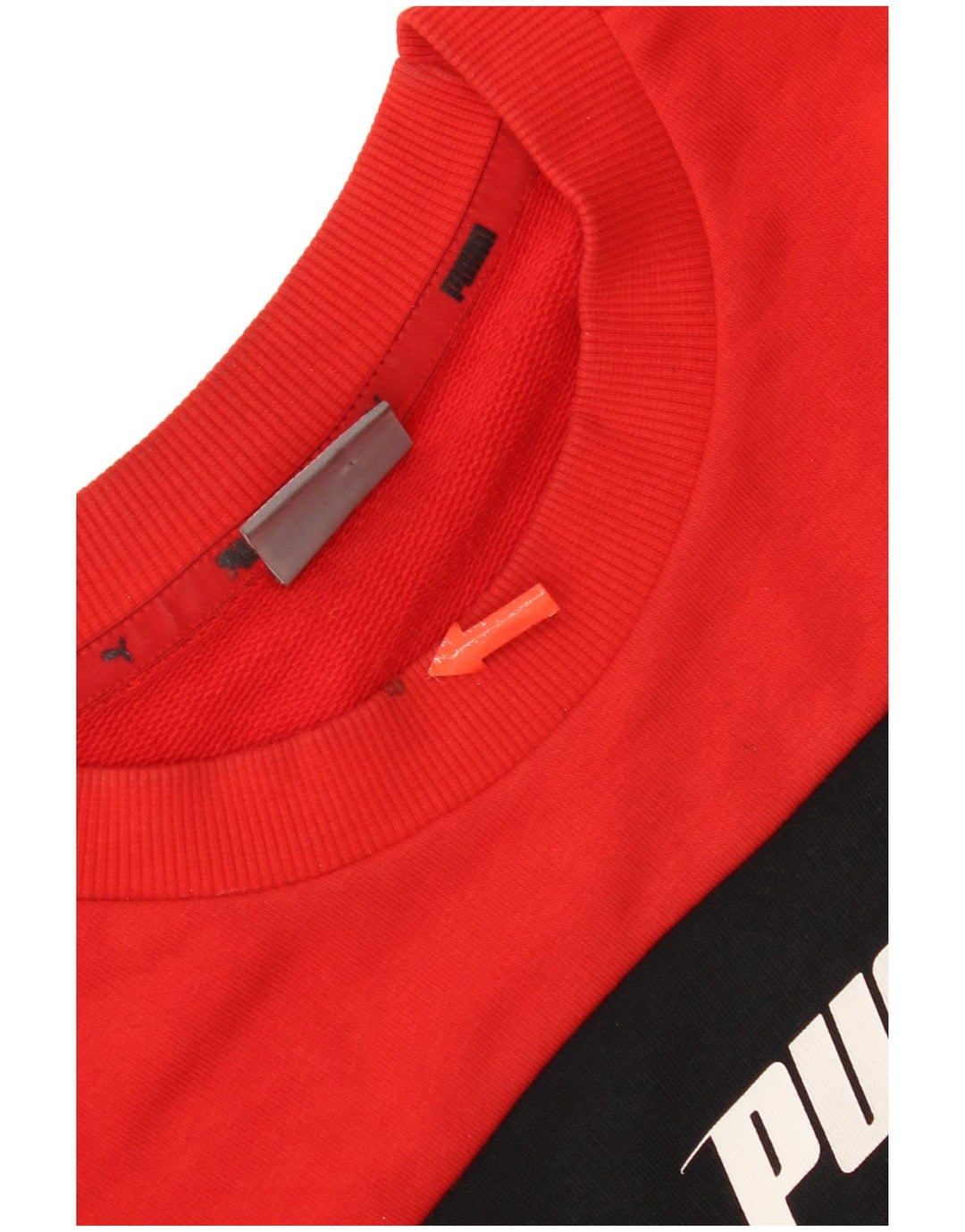 Męska bluza Puma z grafiką, mała, czerwona, bawełniana w bloki kolorów