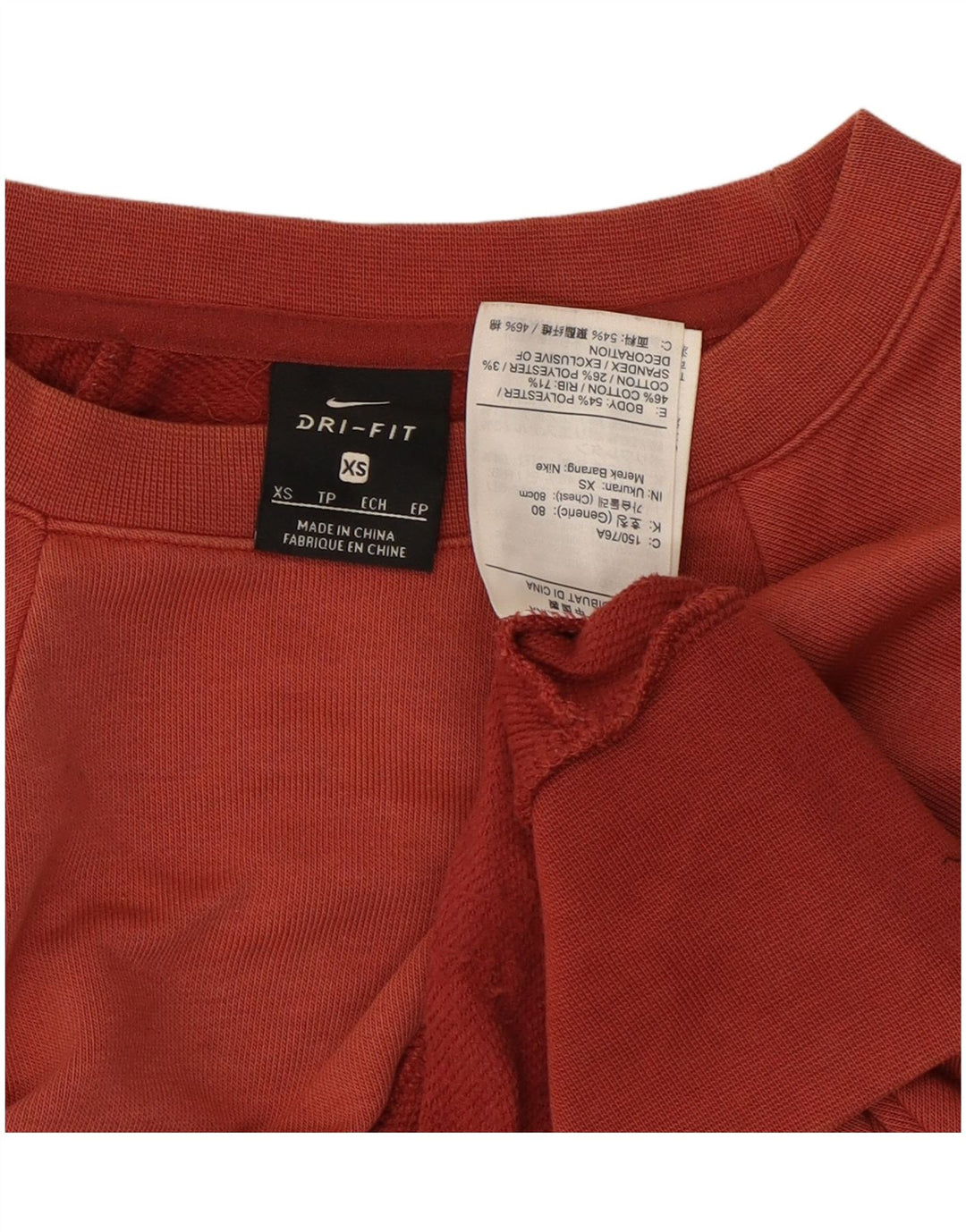 Damski sweter oversize NIKE Dri Fit z grafiką UK 6 XS, czerwony, bawełniany