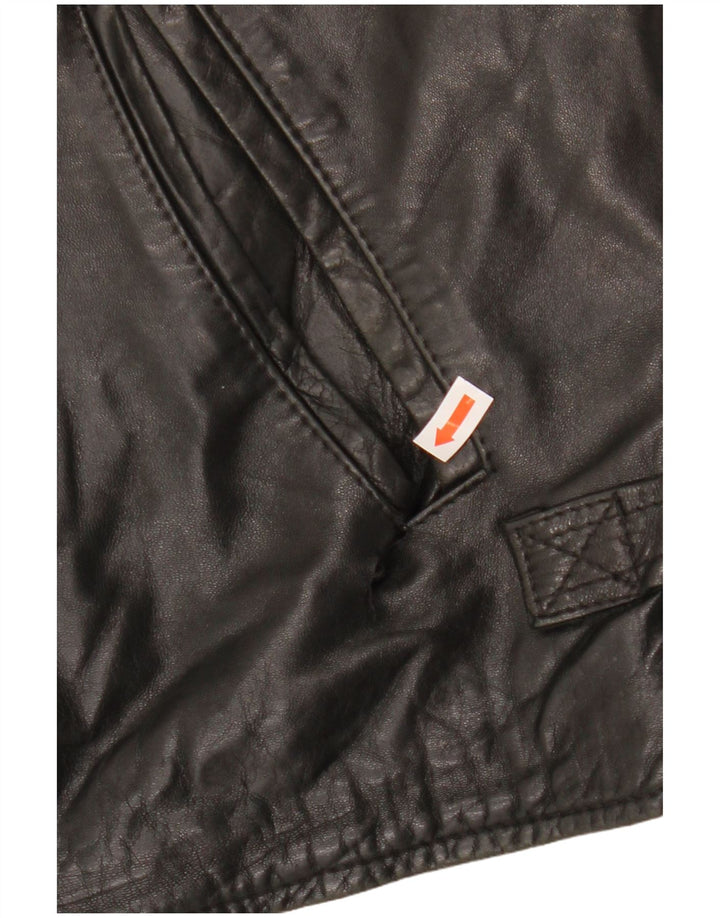 Damska kurtka skórzana VINTAGE IT 54 3XL czarna