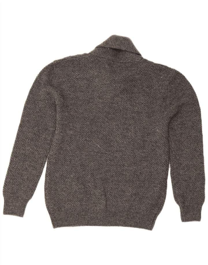Męski sweter Zara z szalowym dekoltem Średni szary, nakrapiany akryl