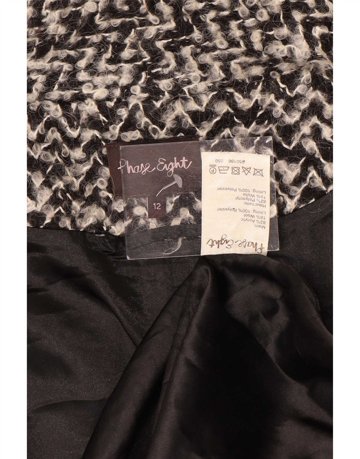 Damski płaszcz oversize Phase Eight UK 12, średni czarny, akrylowy Chevron
