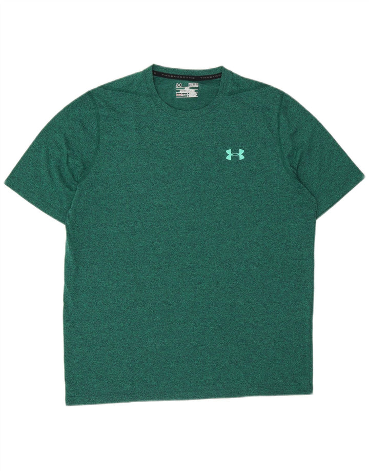 Męski luźny t-shirt Under Armour, średni zielony nakrapiany