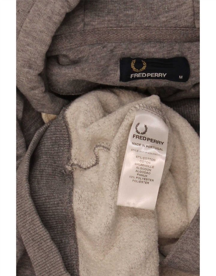 Męski sweter z kapturem i zamkiem Fred Perry, średnioszary, bawełniany