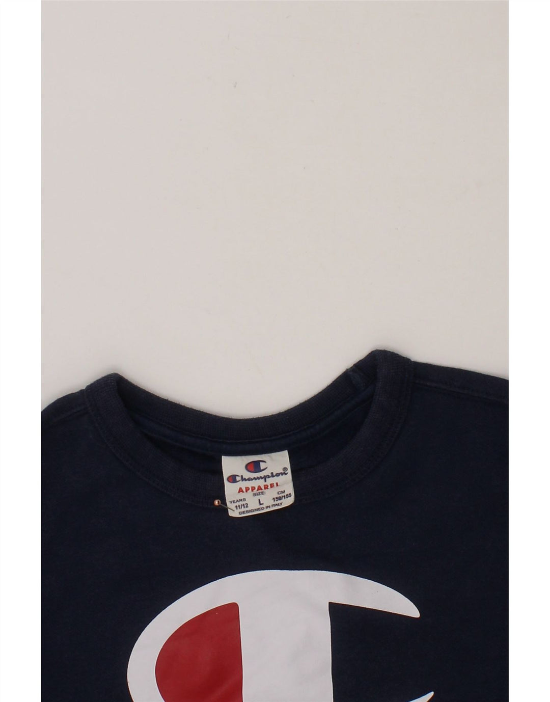 CHAMPION Boys Graphic Sweatshirt Jumper 11-12 Years Large Navy Blue Vintage Champion and Second-Hand Champion from Messina Hembry 