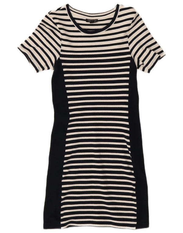 Damska sukienka T-shirt Topshop UK 10, mała, bawełniana w granatowe paski