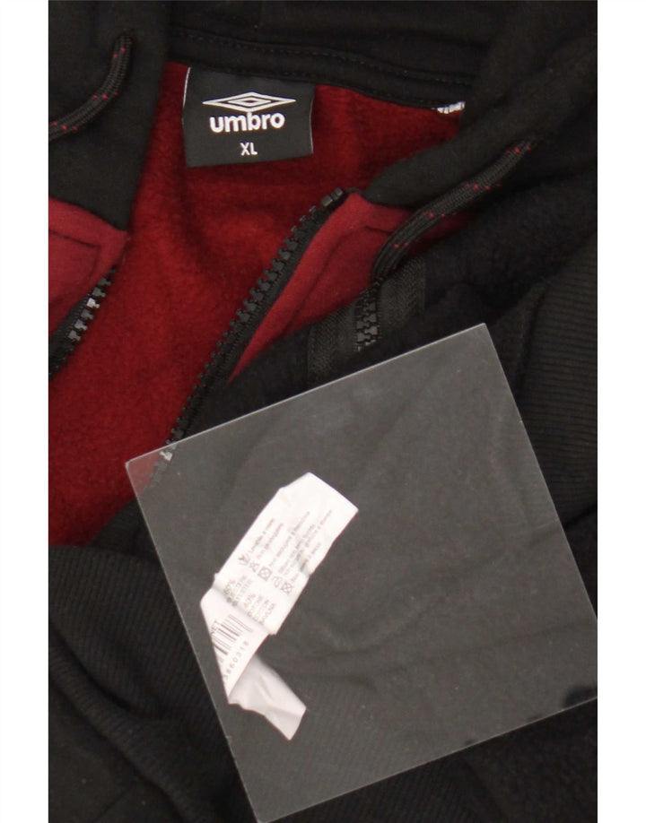 Męski sweter z kapturem i zamkiem błyskawicznym Umbro XL, czarny, kolorowy poliester