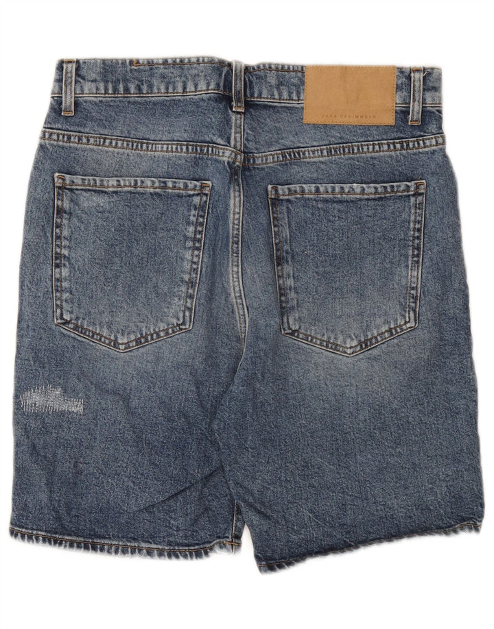 Męskie spodenki jeansowe Zara w trudnej sytuacji EU 40 Medium W31, niebieska bawełna