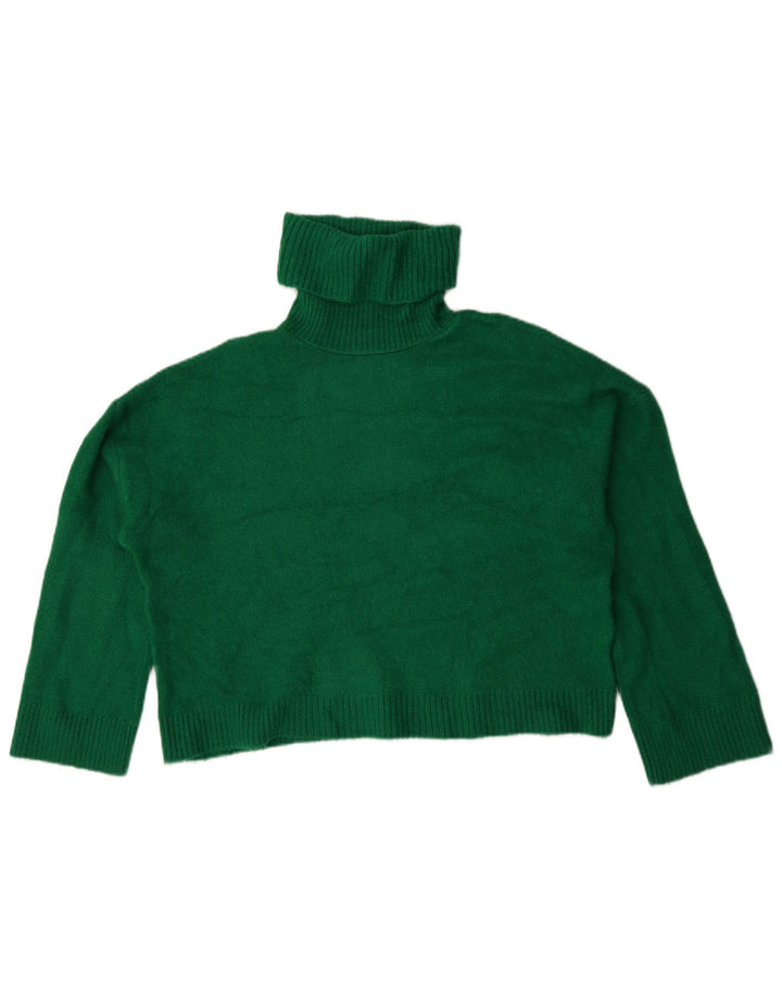 Damski sweter oversize Zara z golfem UK 14, średni zielony