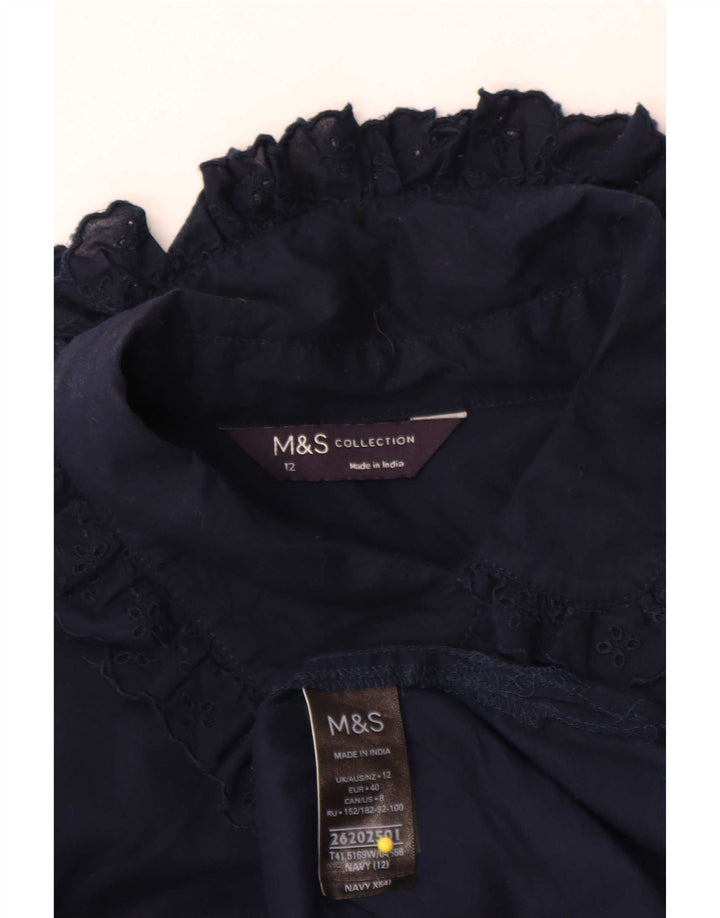 Damska bluzka koszulowa Marks & Spencer UK 12, średnia, granatowa, bawełniana
