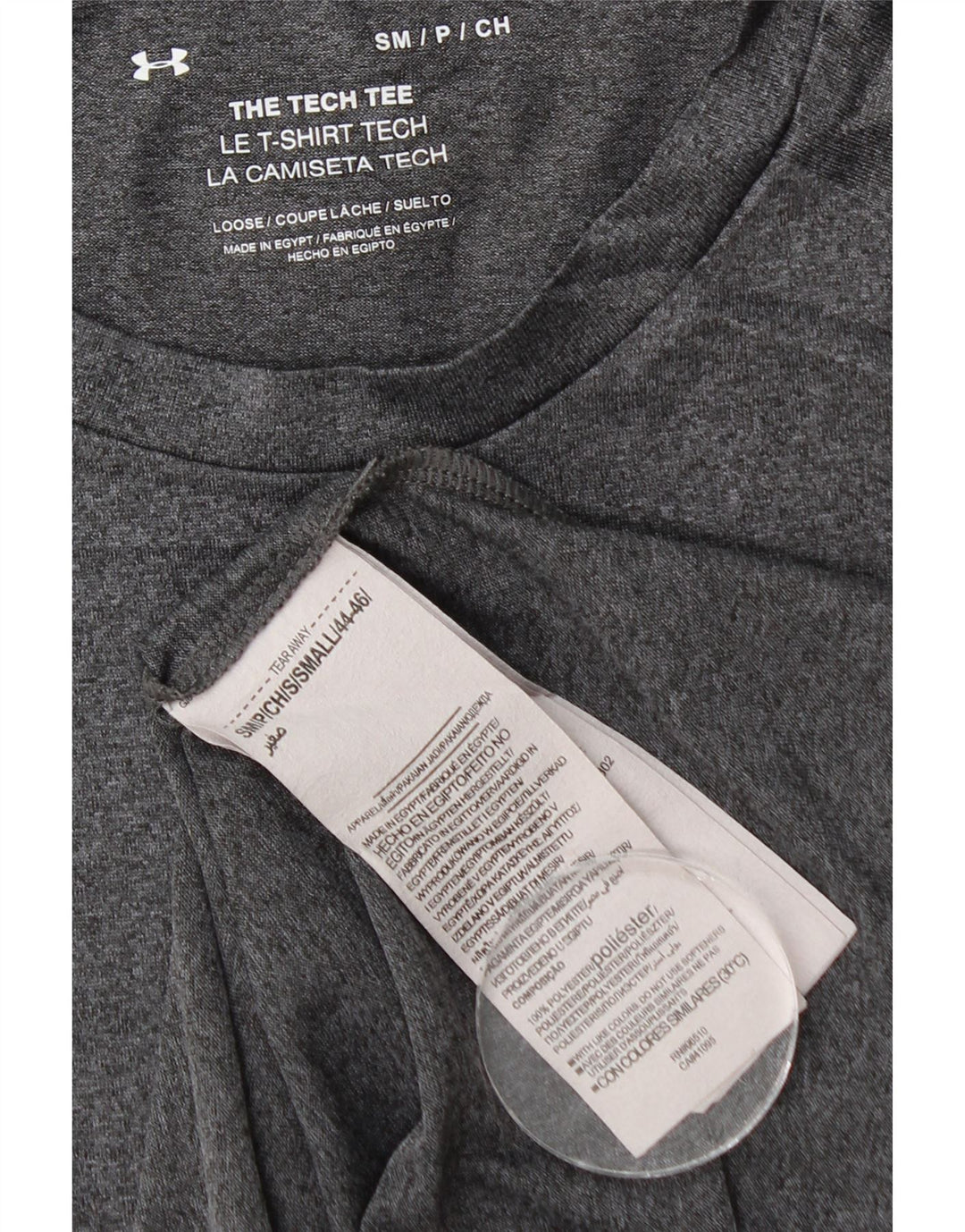 UNDER ARMOUR Męski T-shirt Top, mały, szary, nakrapiany poliester