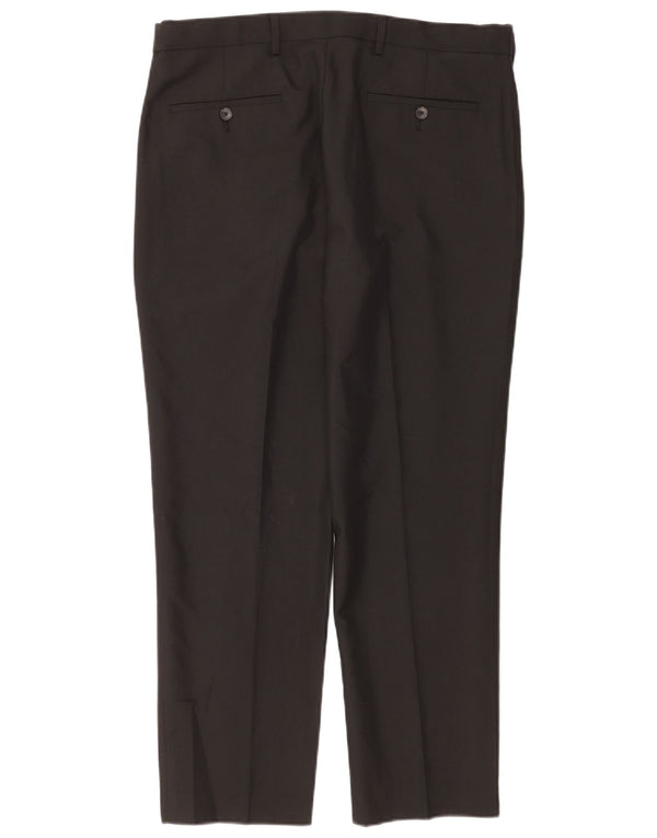 Marks & Spencer Mens Regular Fit Chino Trousers W36 L29 Black Polyester