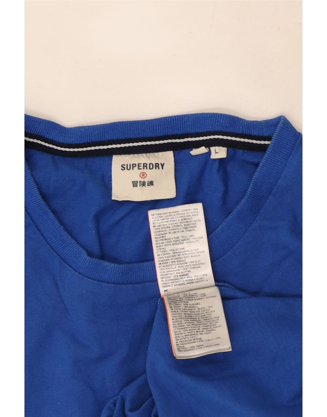 Męski T-shirt z grafiką Superdry, duży, niebieski, bawełniany