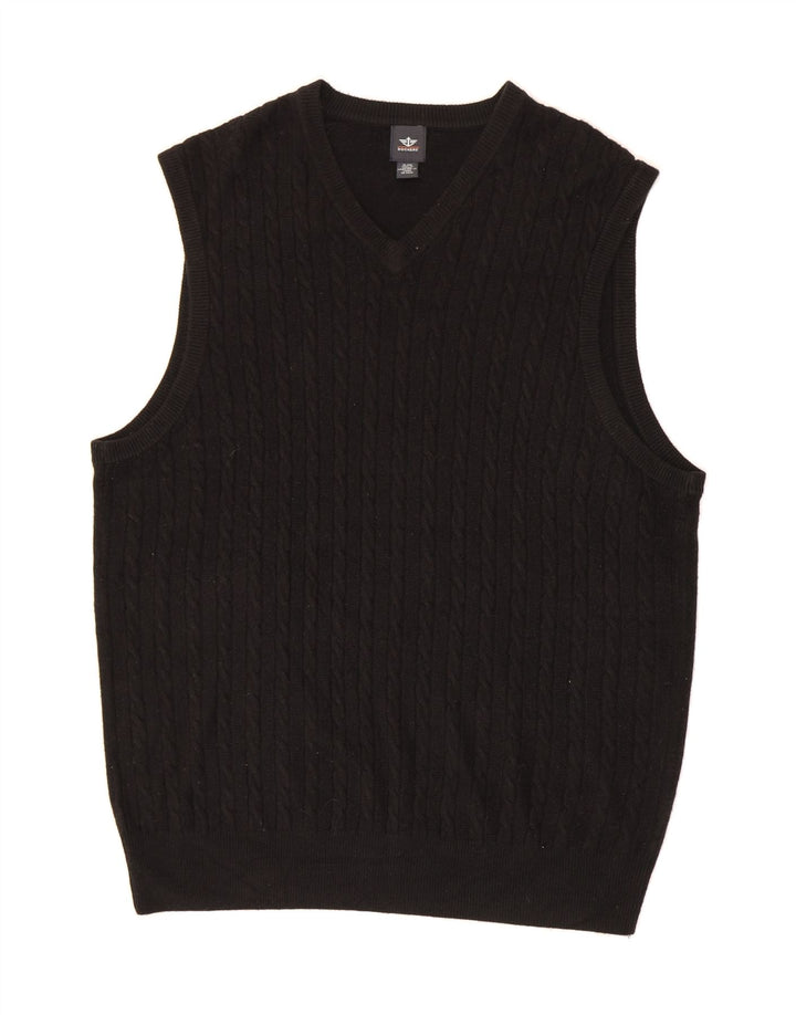 DOCKERS Mens Vest Tank Top XL Black Acrylic Vintage Dockers and Second-Hand Dockers from Messina Hembry 