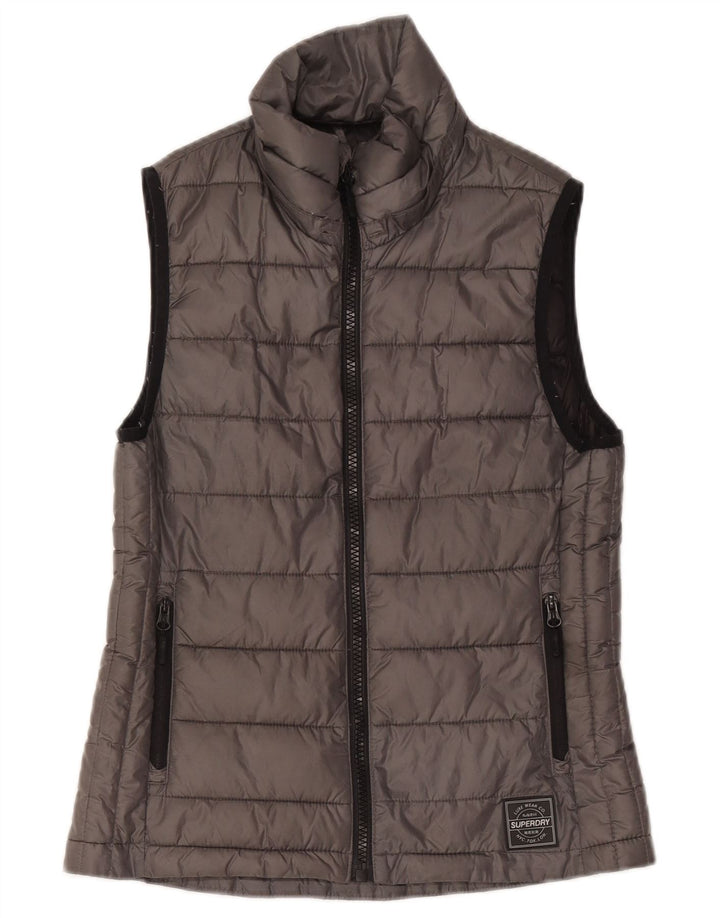 Damska wyściełana kamizelka Superdry UK 10, mała, szary poliester