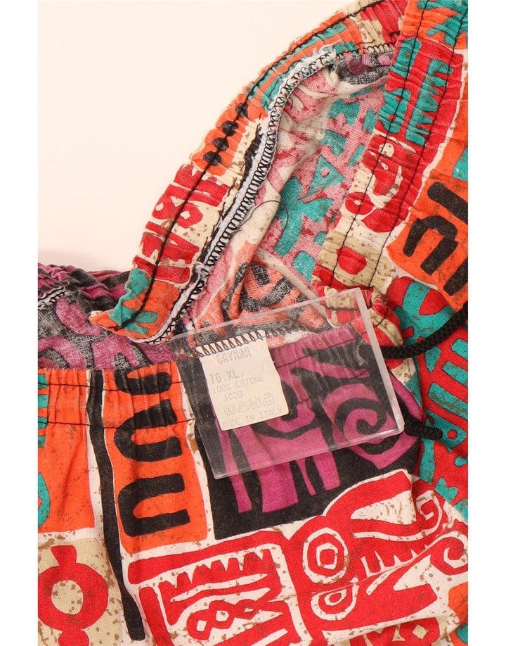 Spodenki męskie vintage XL W38, wielobarwna, patchworkowa bawełna