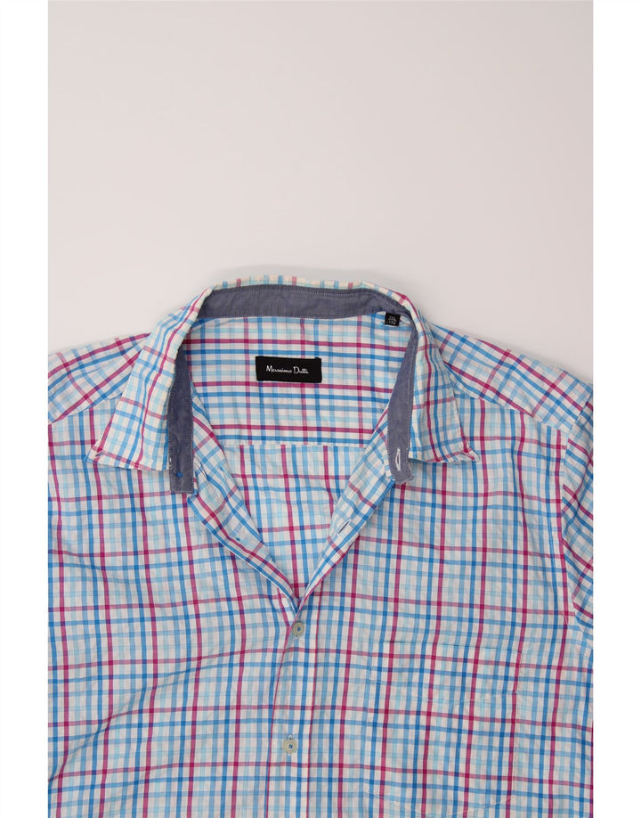 MASSIMO DUTTI Mens Shirt 2XL Blue Check Vintage Massimo Dutti and Second-Hand Massimo Dutti from Messina Hembry 