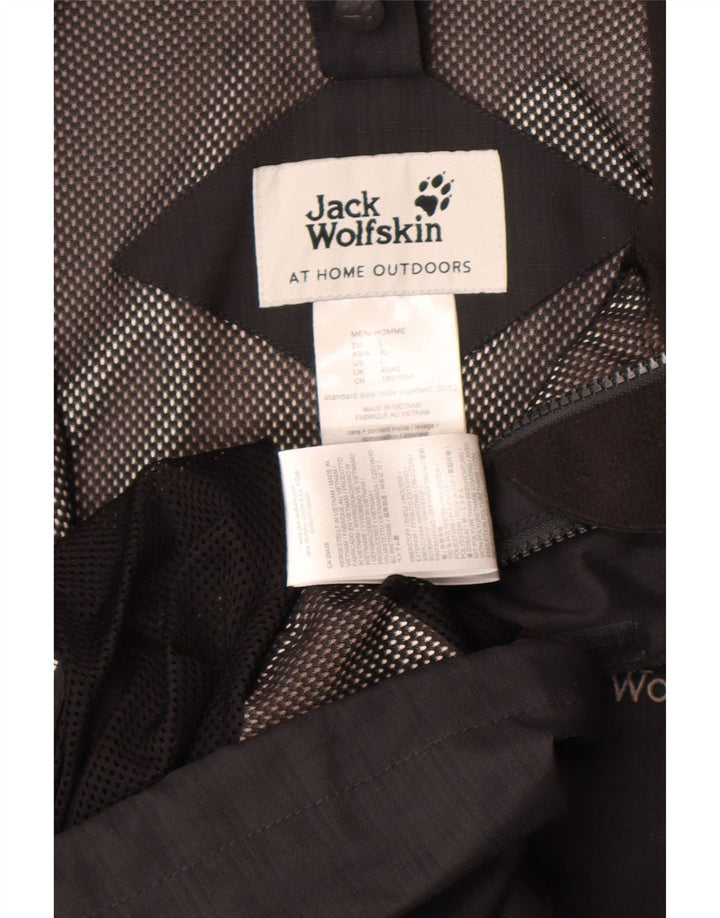Męska kurtka przeciwdeszczowa Jack Wolfskin UK 40, duża, czarna, poliestrowa