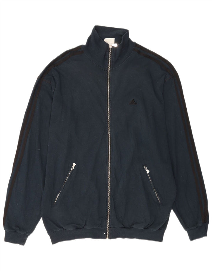 Adidas Męska bluza dresowa UK 40/42 Średni granatowy, bawełniany
