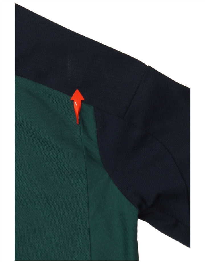 Chłopięcy T-shirt ADIDAS Fly Emirates z grafiką na 9-10 lat, zielony, z blokami kolorów