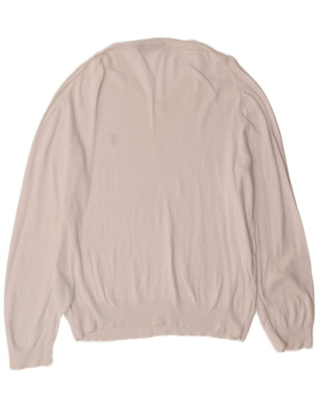 POLO RALPH LAUREN Męski sweter z dekoltem w kształcie litery V XL, biała bawełna