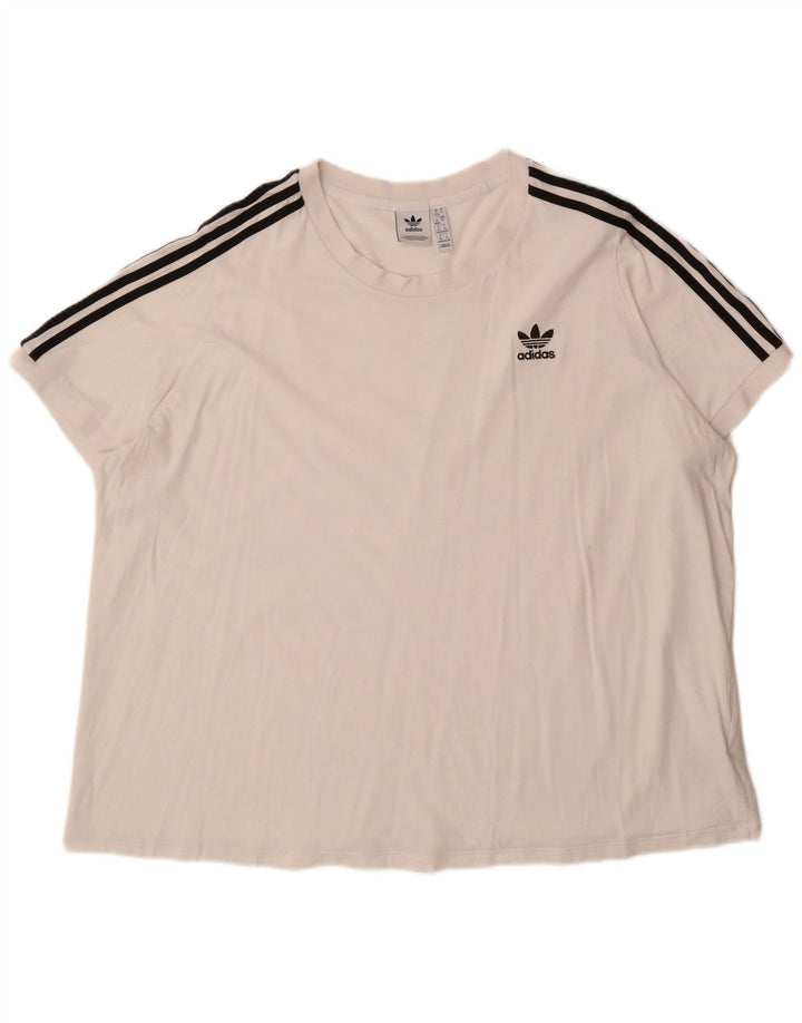 Damska koszulka ADIDAS Top UK 32/34 4XL Biała bawełna