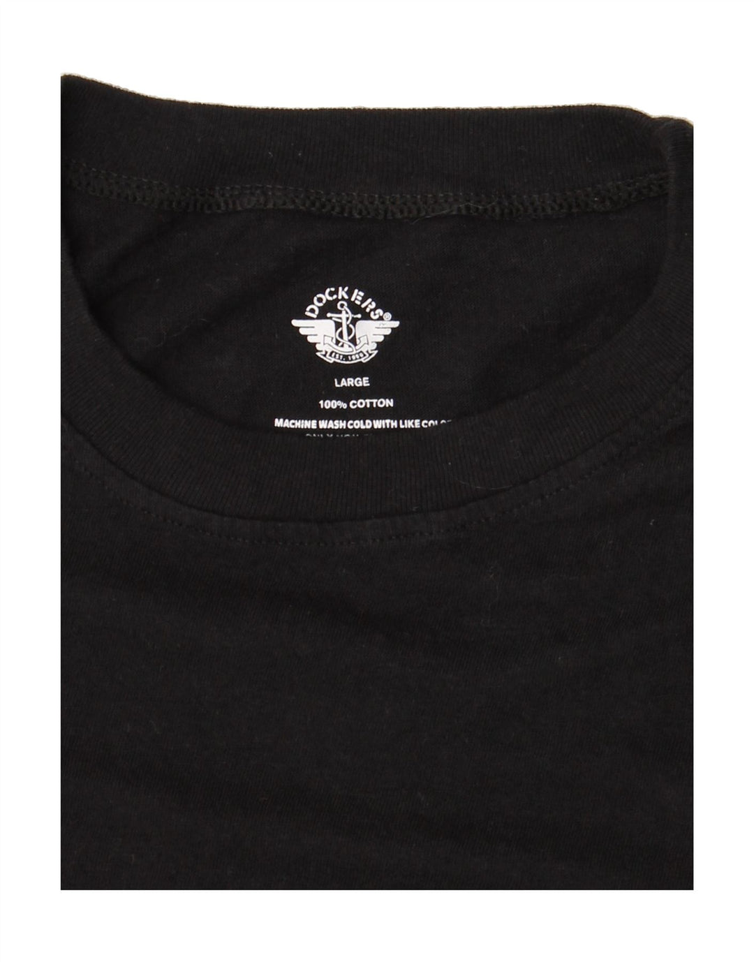 DOCKERS Womens T-Shirt Top UK 16 Large Black Cotton Vintage Dockers and Second-Hand Dockers from Messina Hembry 