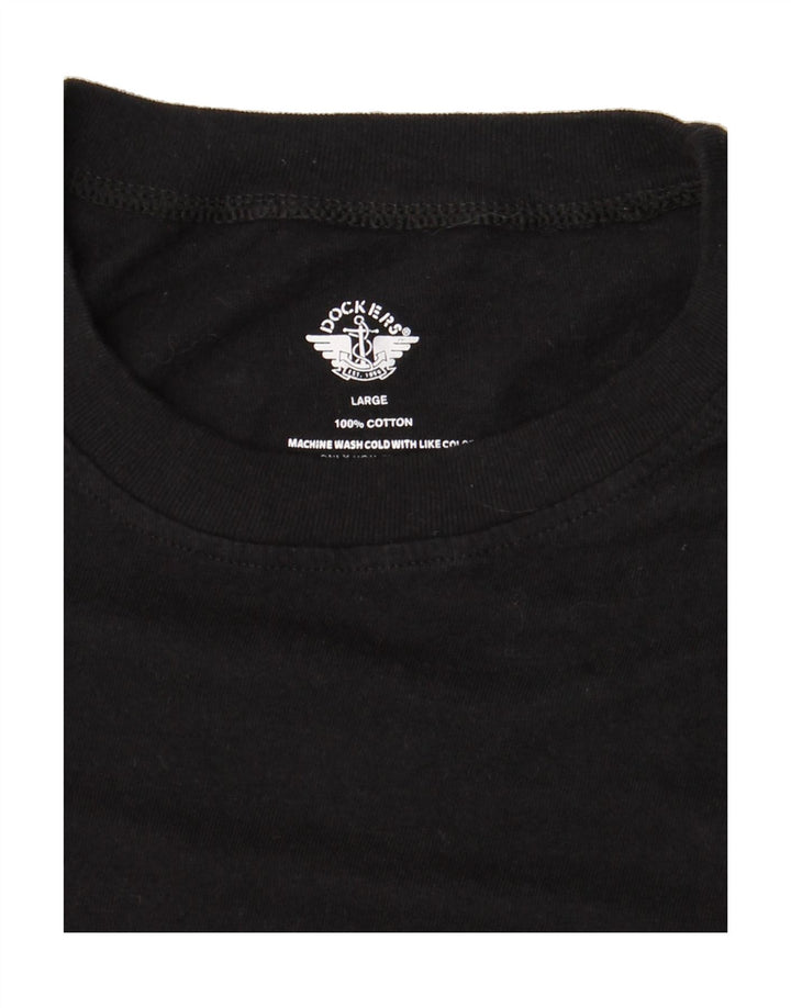 DOCKERS Womens T-Shirt Top UK 16 Large Black Cotton Vintage Dockers and Second-Hand Dockers from Messina Hembry 