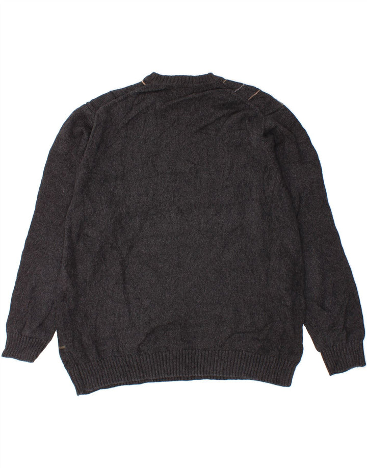 Męski sweter z okrągłym dekoltem DOCKERS 2XL, bawełniana szara krata