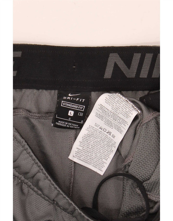 Męskie spodenki sportowe Nike Dri Fit Standard, duży szary poliester z blokami kolorów