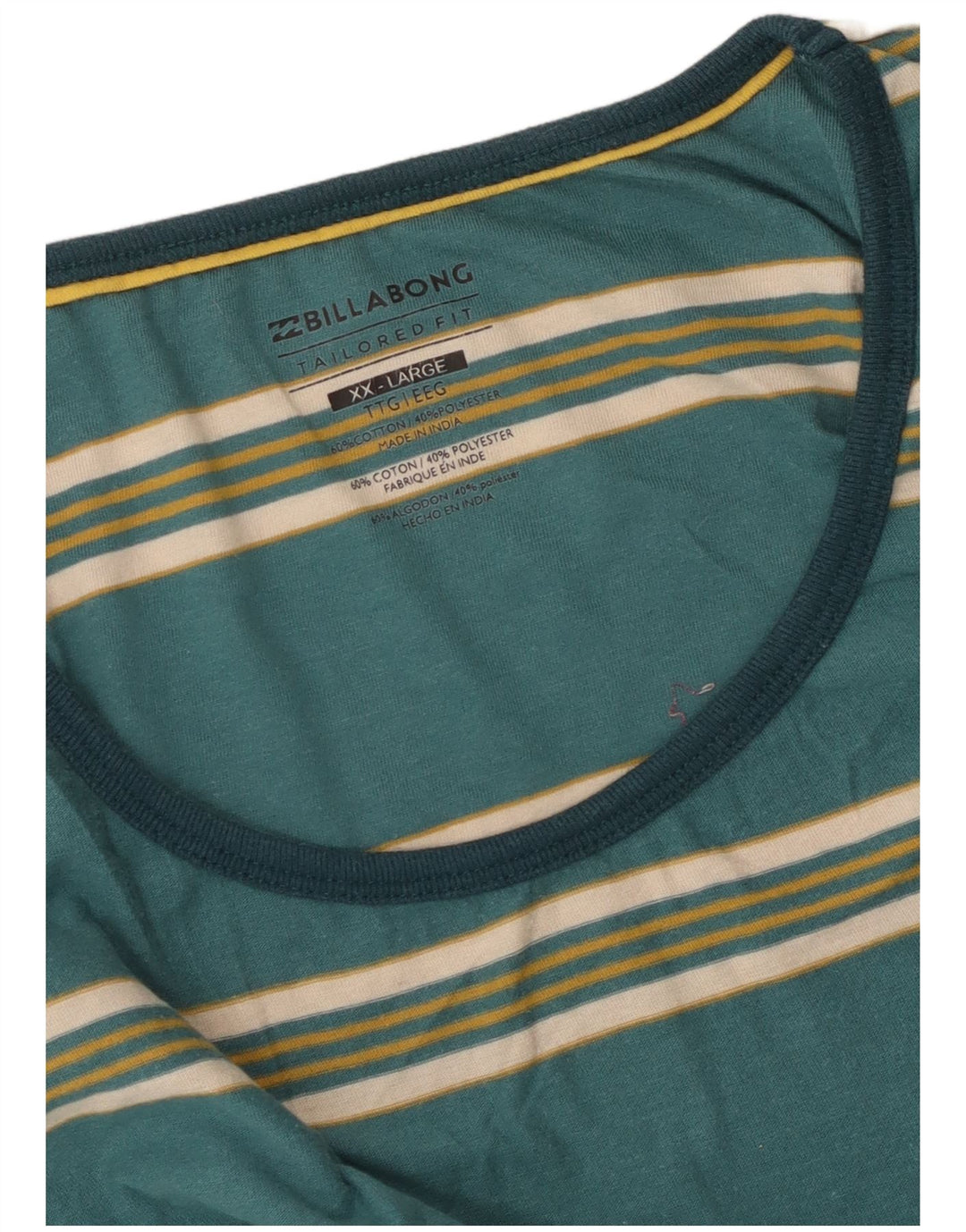 Męska kamizelka o dopasowanym kroju Billabong 2XL, bawełniana w zielone paski