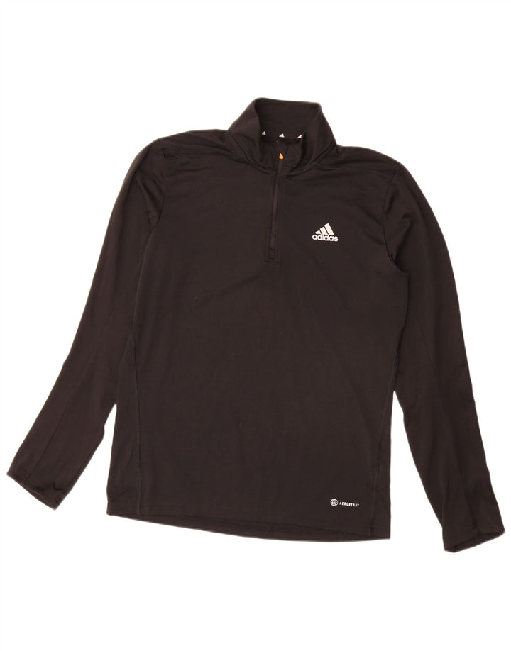 Adidas Męskie Aeroready Zip Neck Sweter Dresowy Top Mały Czarny Poliester