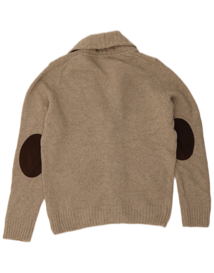 Zara Męski sweter kardigan Średniej szarej wełny