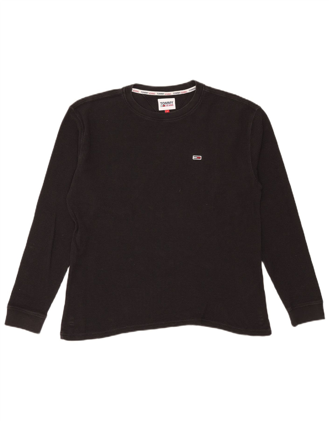 Męski top Tommy Hilfiger z długim rękawem, mały, czarny, bawełniany