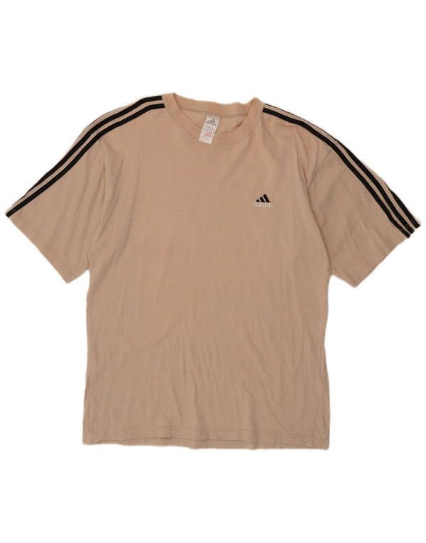 Adidas Męska koszulka Top UK 42/44 Duża beżowa bawełna