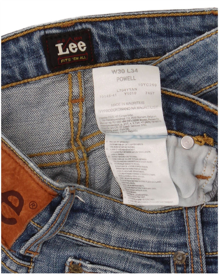 Damskie jeansy Lee Powell Slim W30 L34 Niebieskie bawełniane