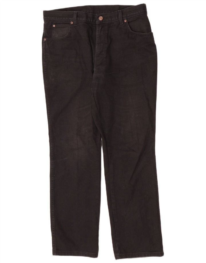 Męskie jeansy Wrangler o prostym kroju W36 L32, czarne, bawełniane